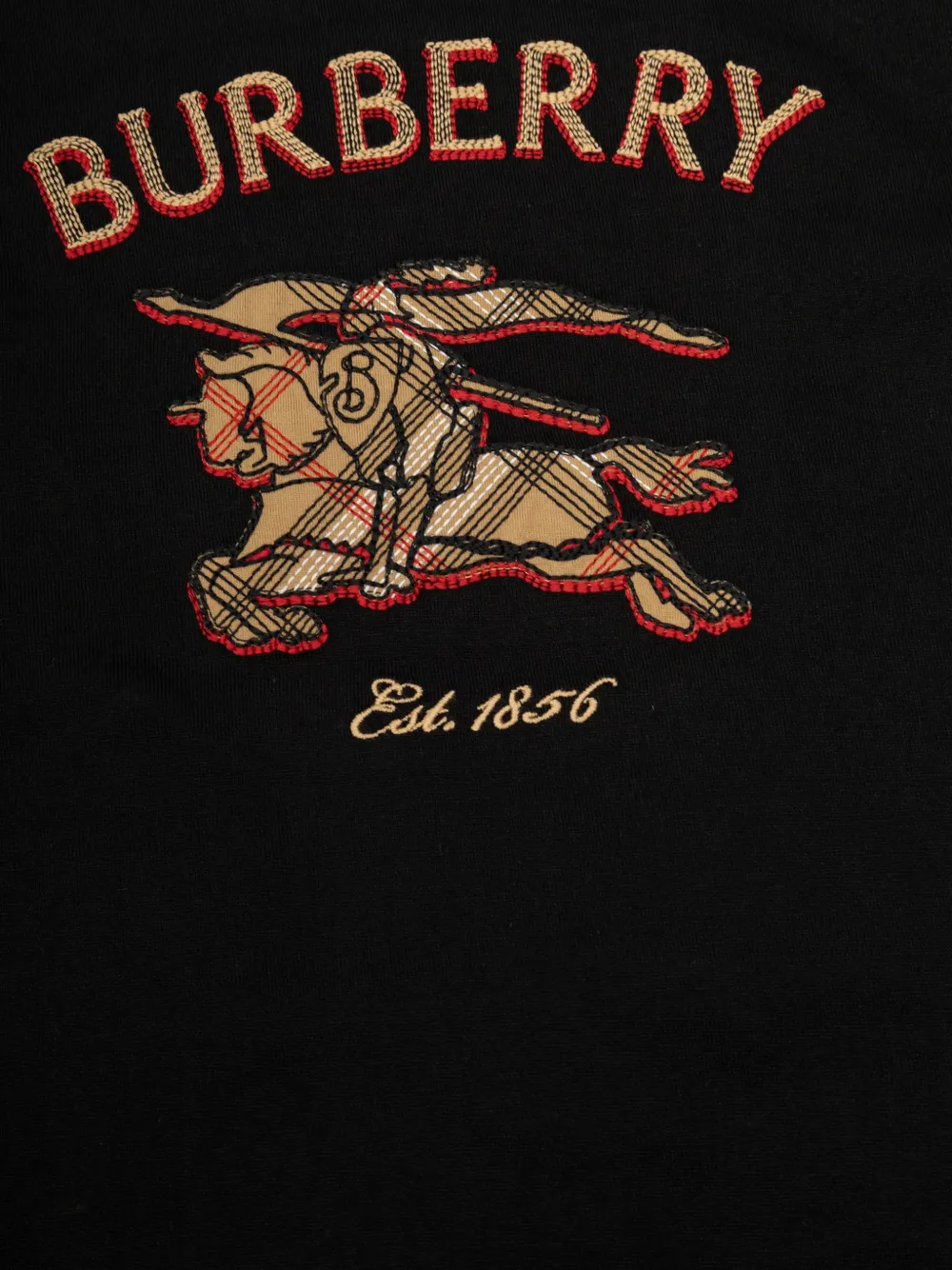 Burberry Kids cotton T-shirt Zwart