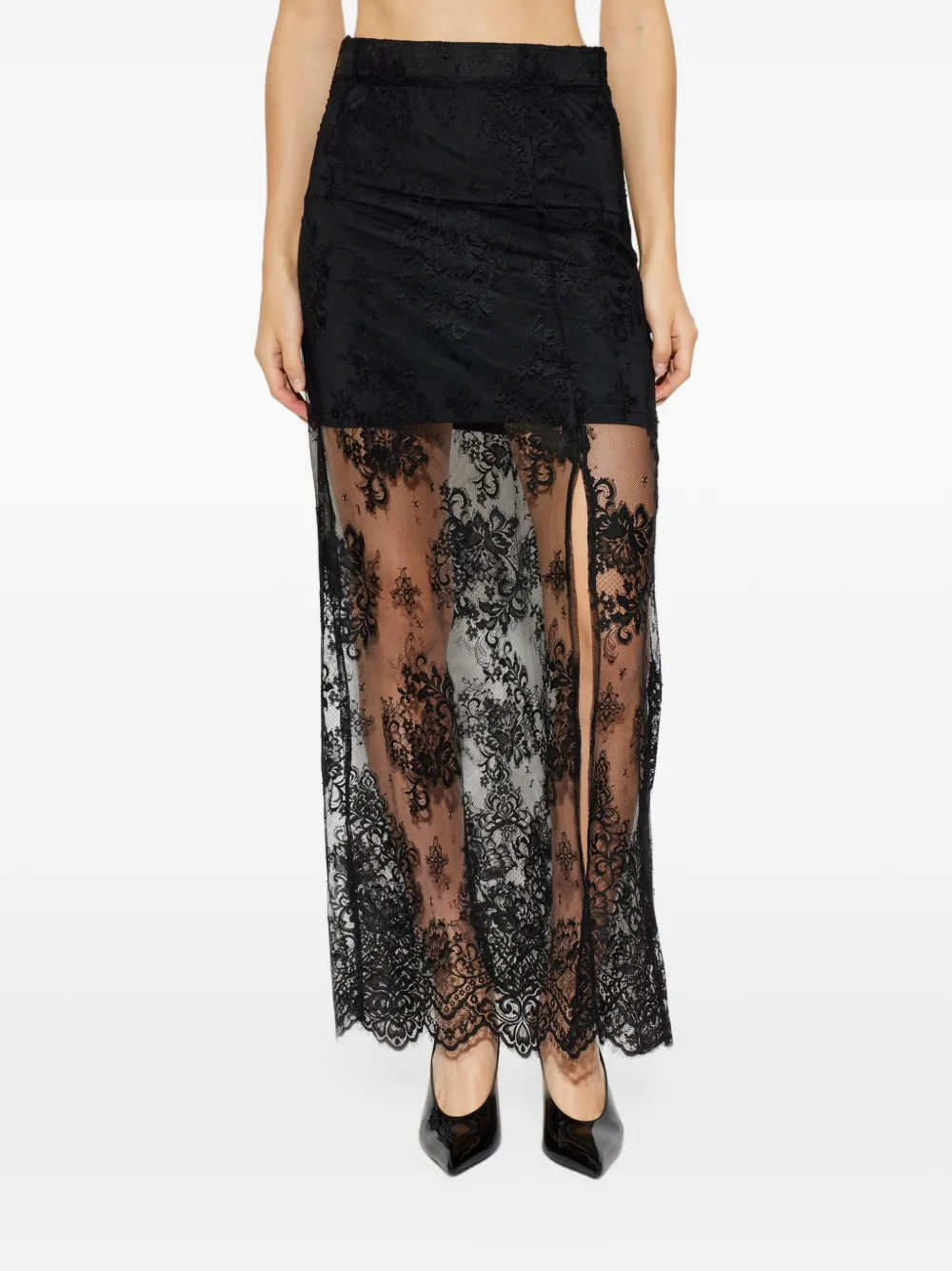 Gestuz Gzruby lace-overlay maxi skirt Zwart