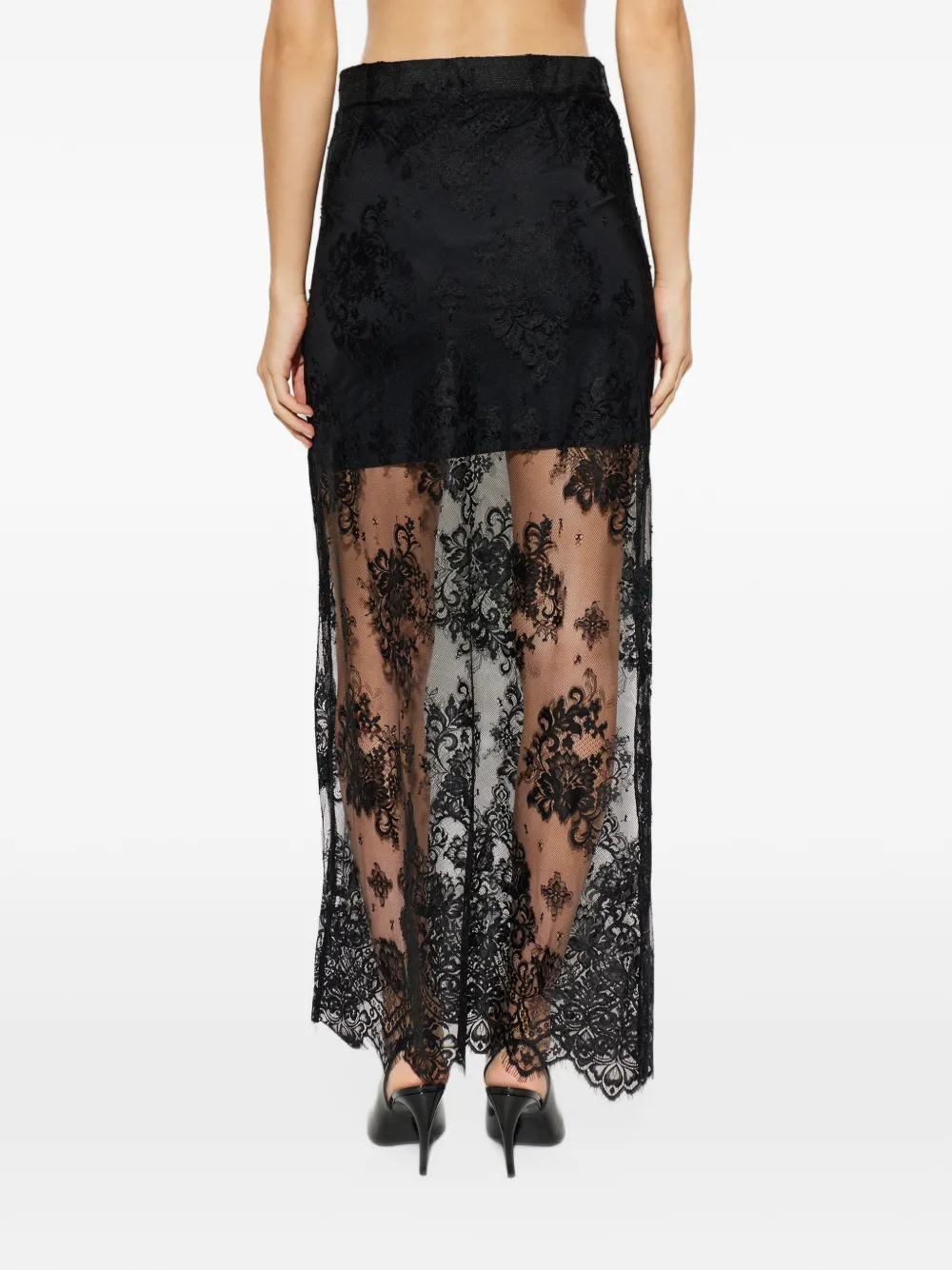 Gestuz Gzruby lace-overlay maxi skirt Zwart