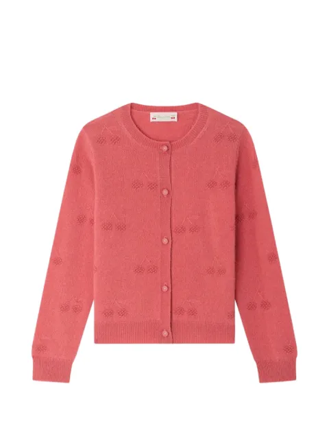 Bonpoint Manon cherry-pointelle cardigan