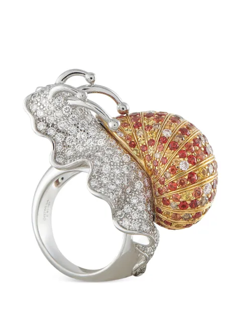 Boucheron Pre-Owned diamond and sapphire snail ring