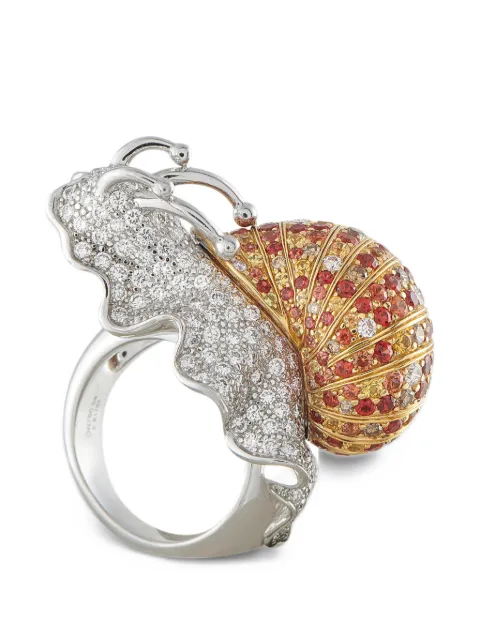 Boucheron Pre-Owned diamond and sapphire snail ring