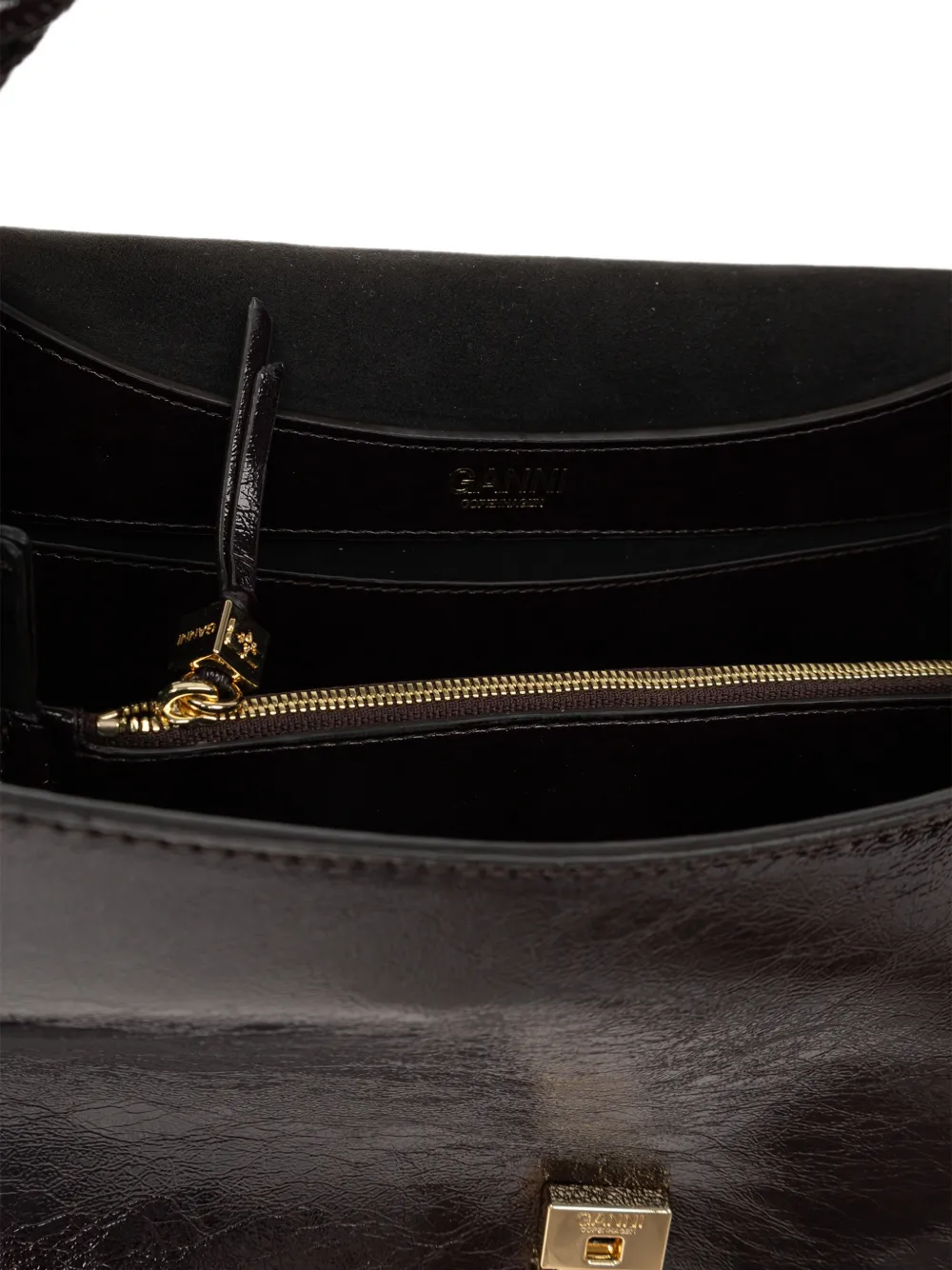 GANNI Very Bou bag in shine brown Bruin