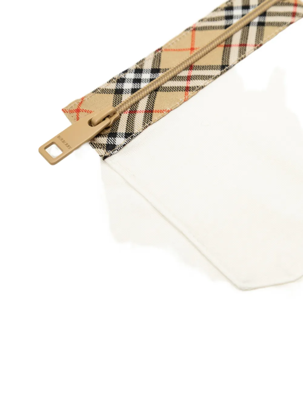 Burberry Kids Check-trim zip-pocket T-shirt Wit