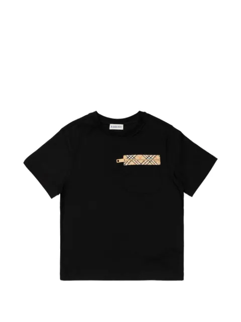 Burberry Kids t-shirt à poche à carreaux