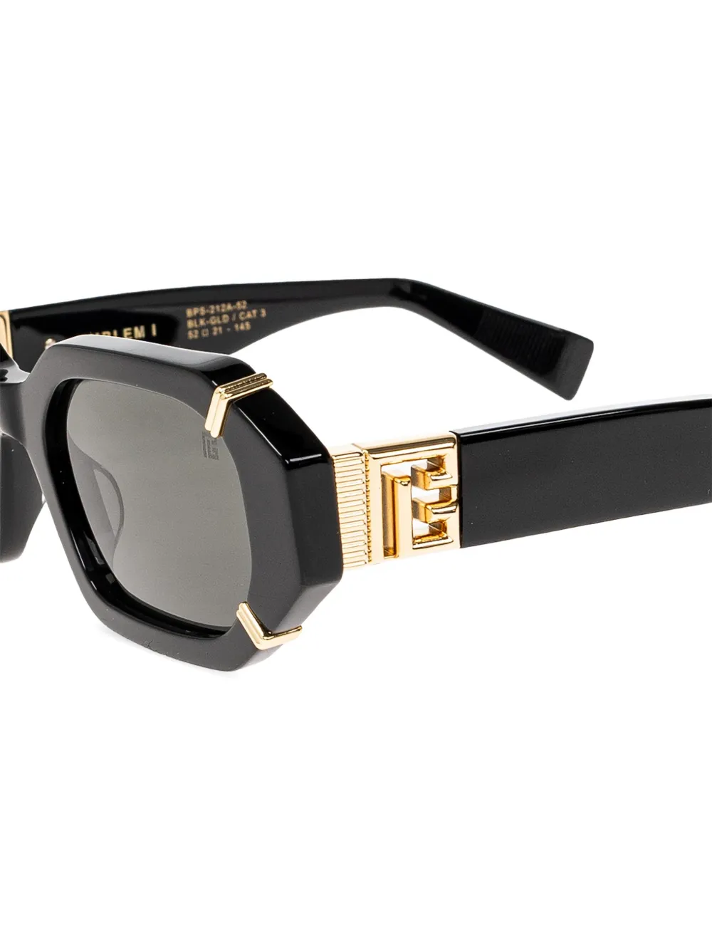 Balmain Eyewear Emblem I geometric-frame sunglasses Zwart