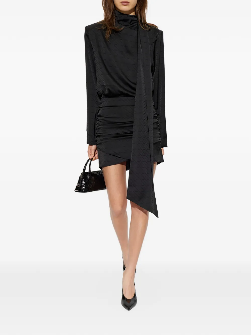 Gestuz Gzestha ruched mini dress Zwart