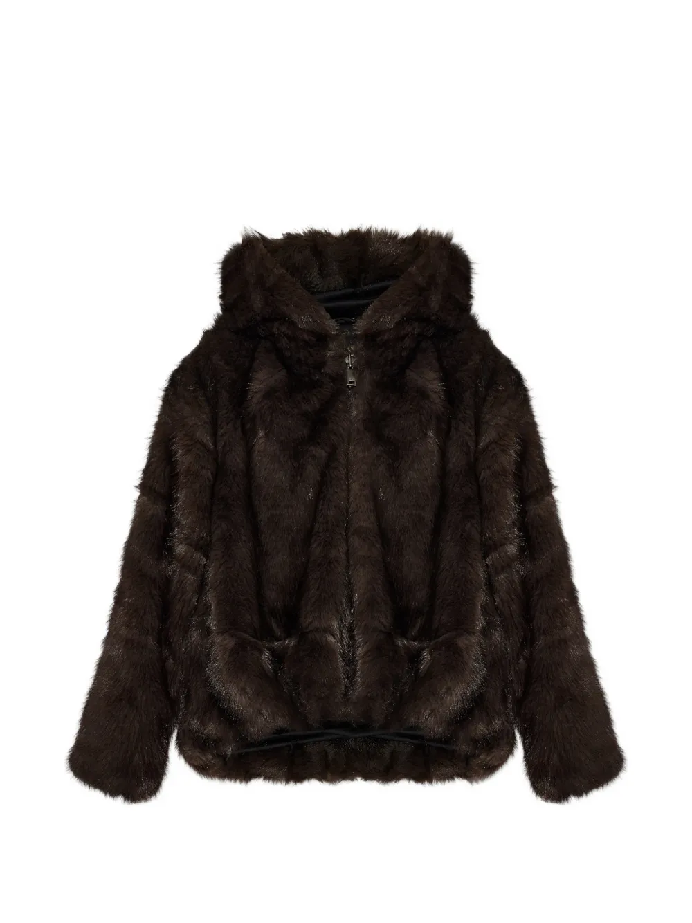 Gestuz GZvenka hooded faux-fur jacket Bruin