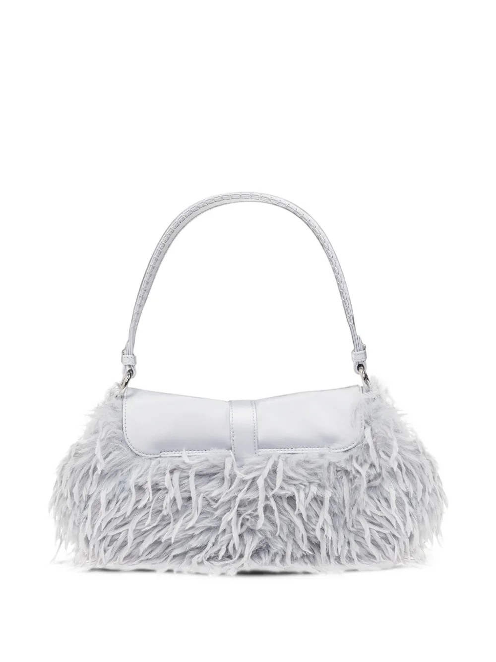 GANNI faux-feather shoulder bag Grijs