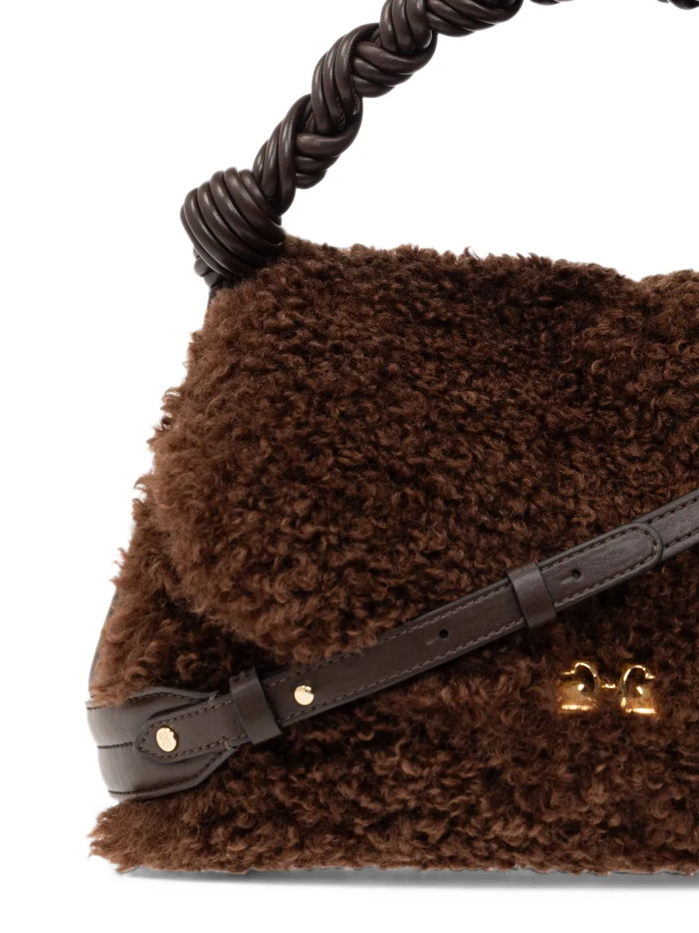 GANNI faux-fur tote bag Bruin