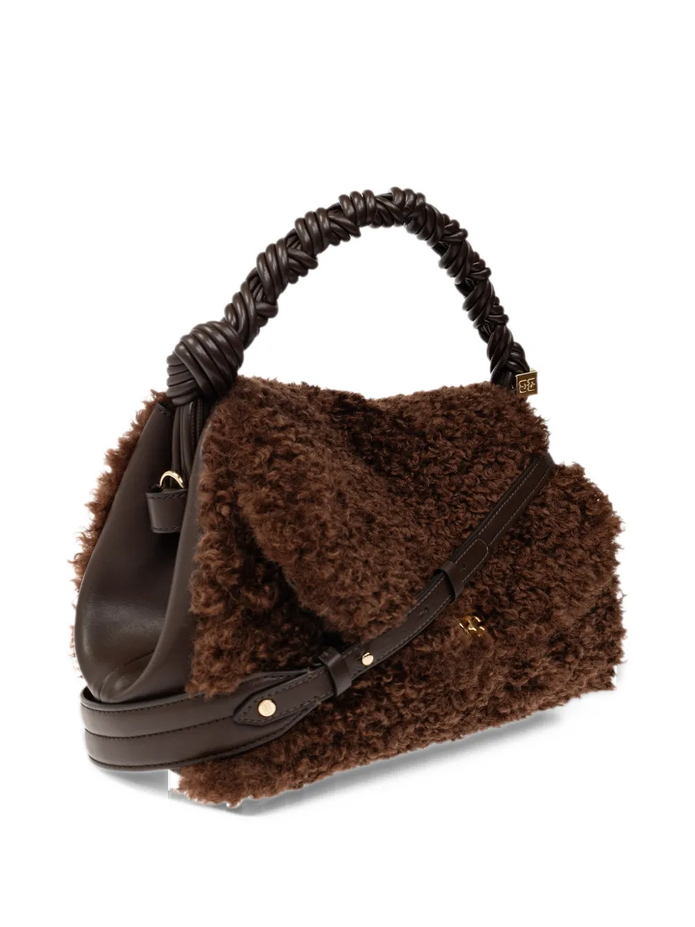 GANNI faux-fur tote bag Bruin
