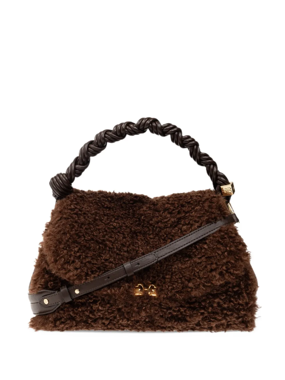 GANNI faux-fur tote bag Bruin
