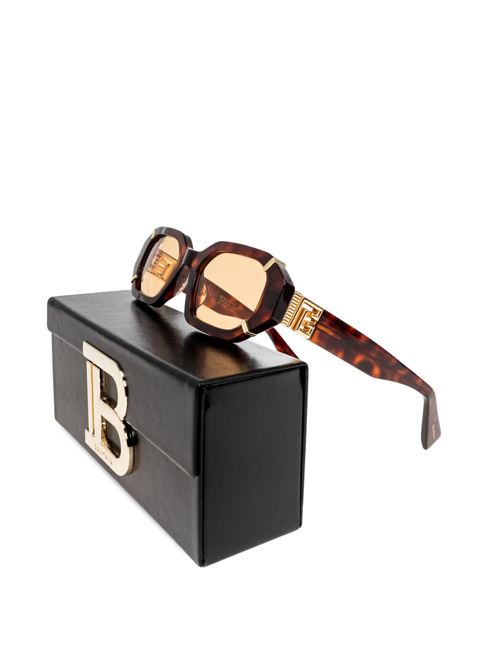 Balmain Eyewear Emblem I geometric-frame sunglasses Bruin