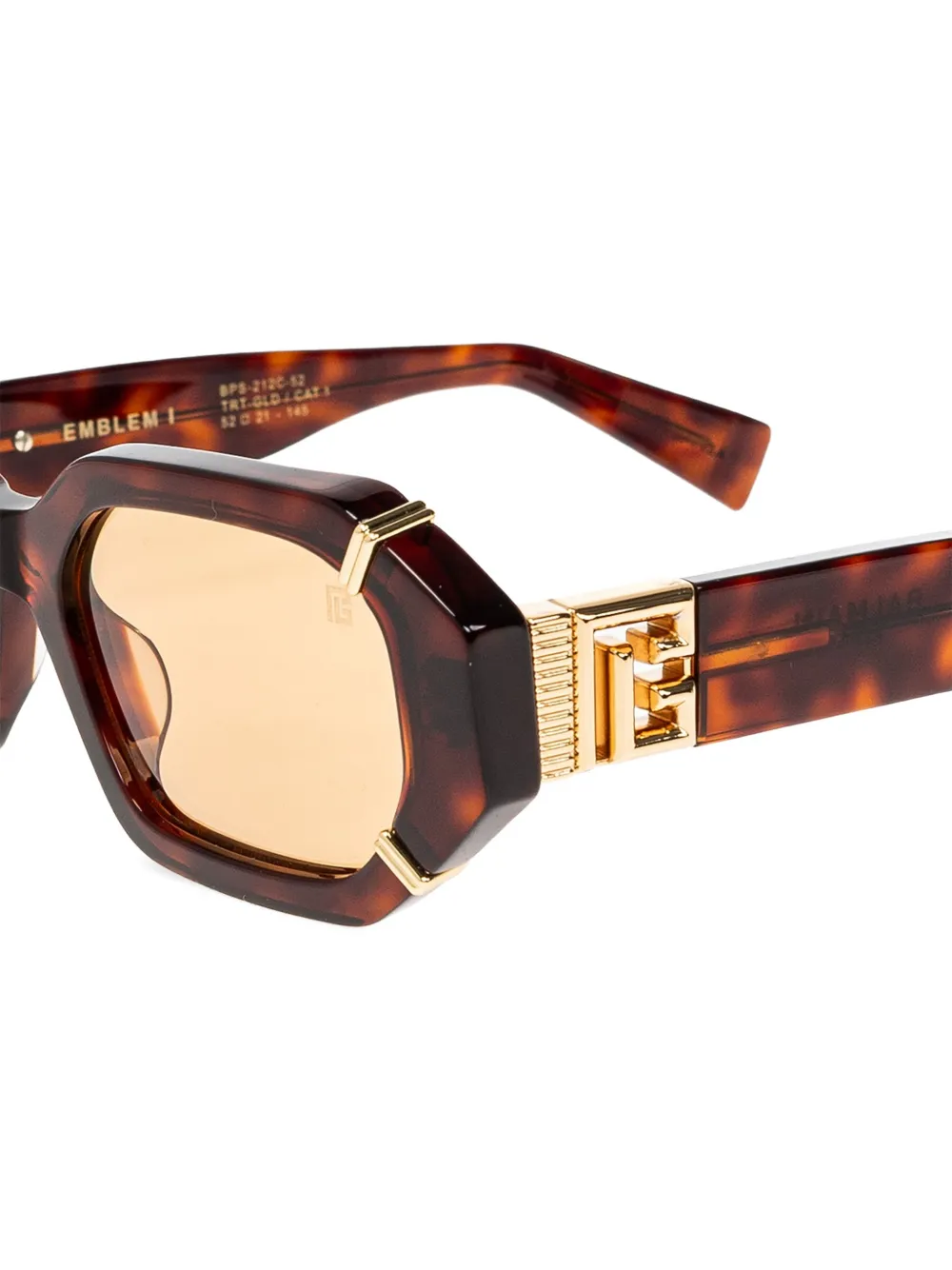 Balmain Eyewear Emblem I geometric-frame sunglasses Bruin