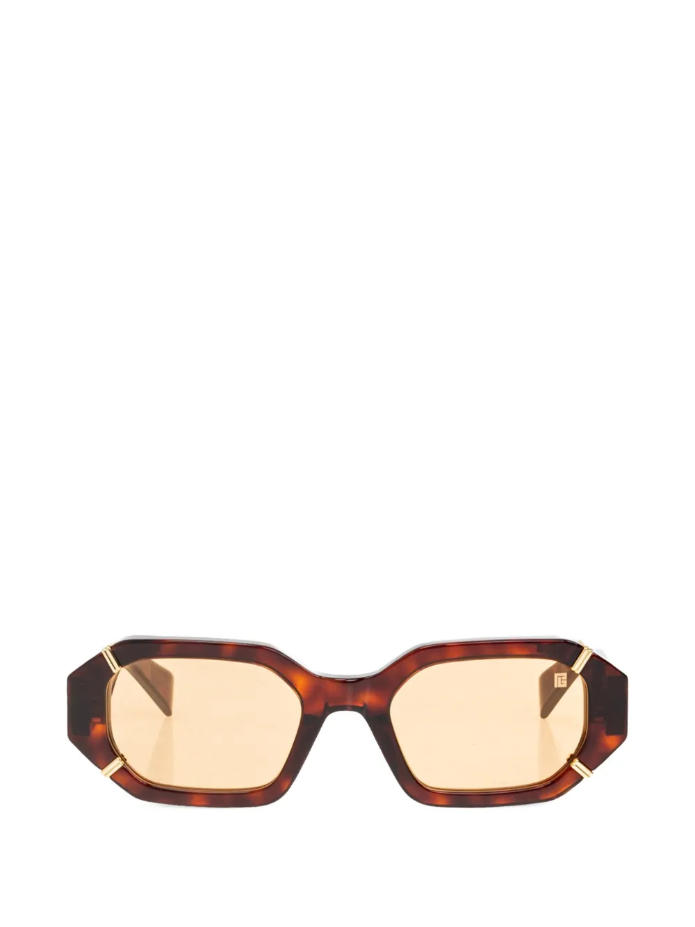 Balmain Eyewear Emblem I geometric-frame sunglasses Bruin