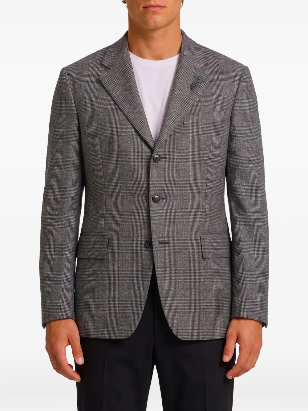 Lardini Prince of Wales check single-breasted jacket - Grigio
