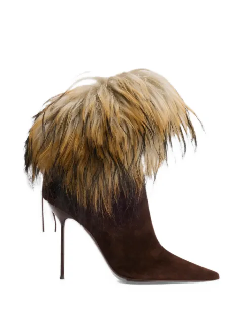 Paris Texas Lidia faux fur-trim ankle boots