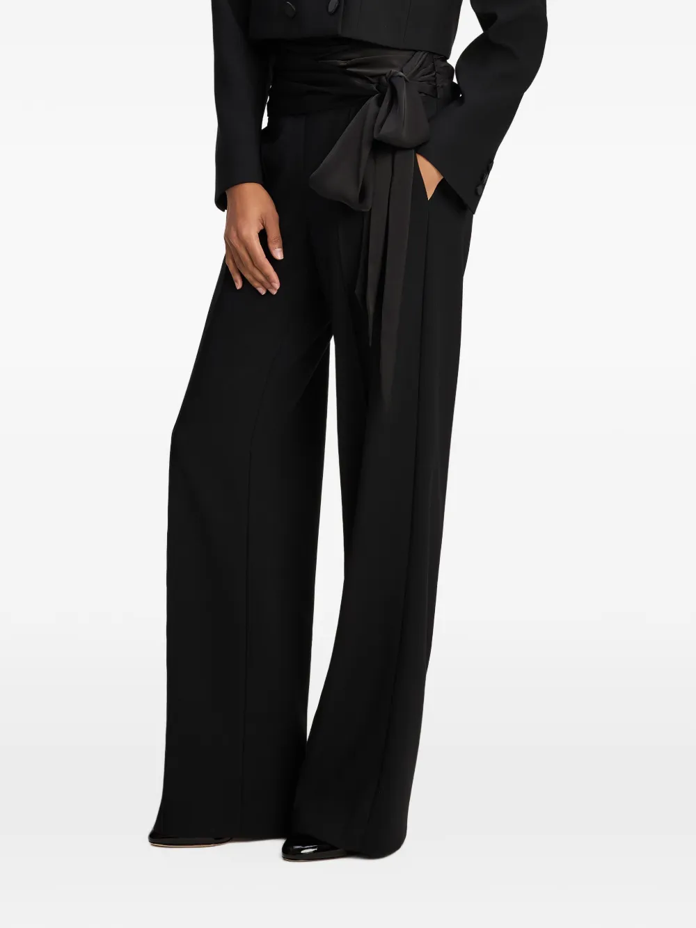Cinq A Sept Romilly bow-detail trousers Zwart