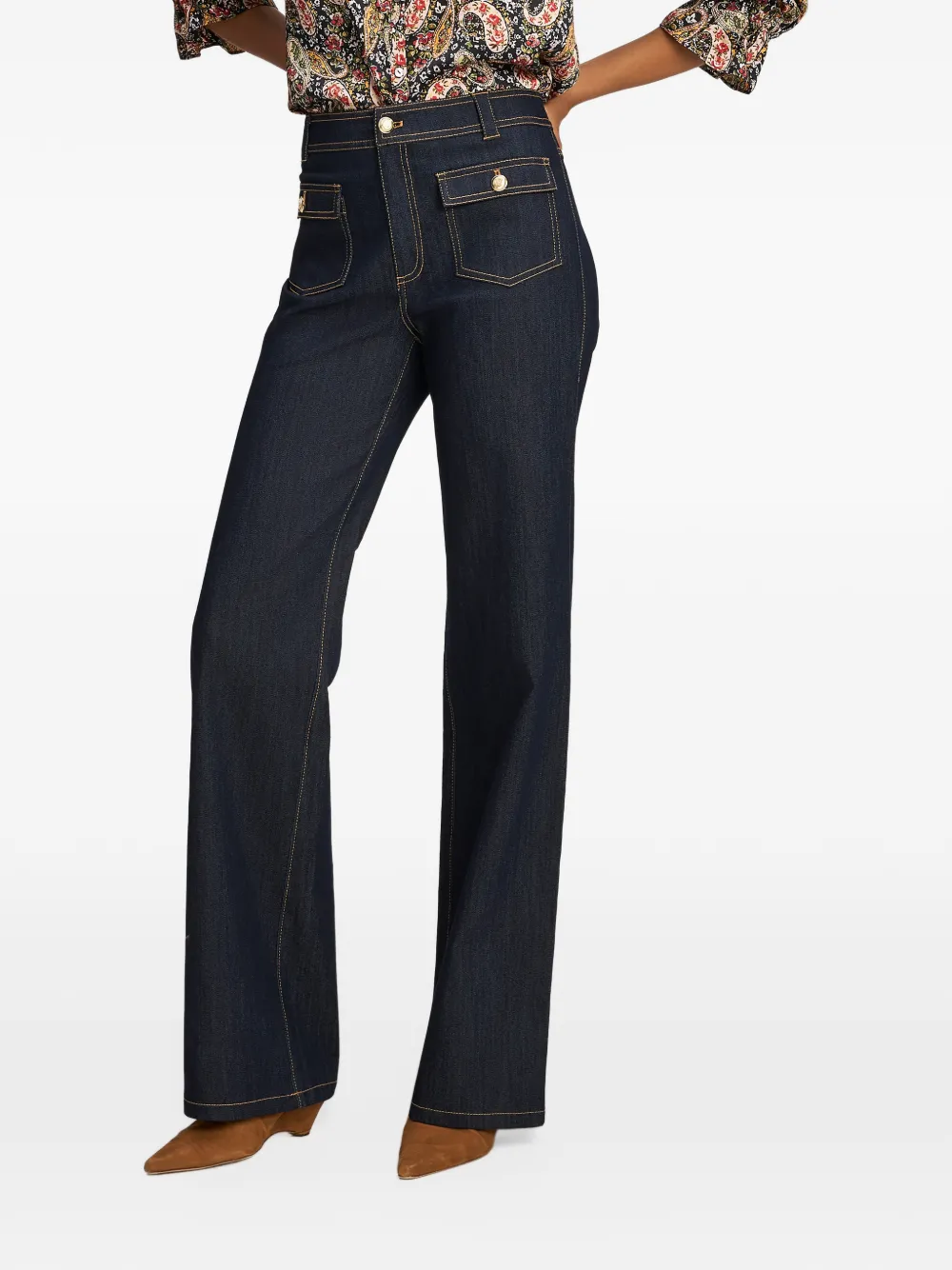 Cinq A Sept Cassie pocket-detail jeans Blauw