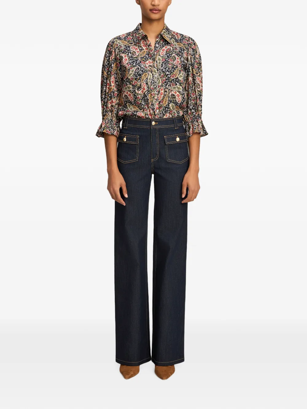 Cinq A Sept Cassie pocket-detail jeans Blauw
