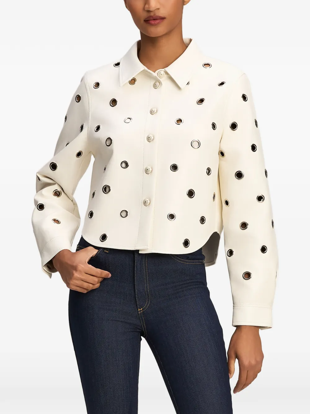Cinq A Sept Ramone grommet-embellished jacket Wit