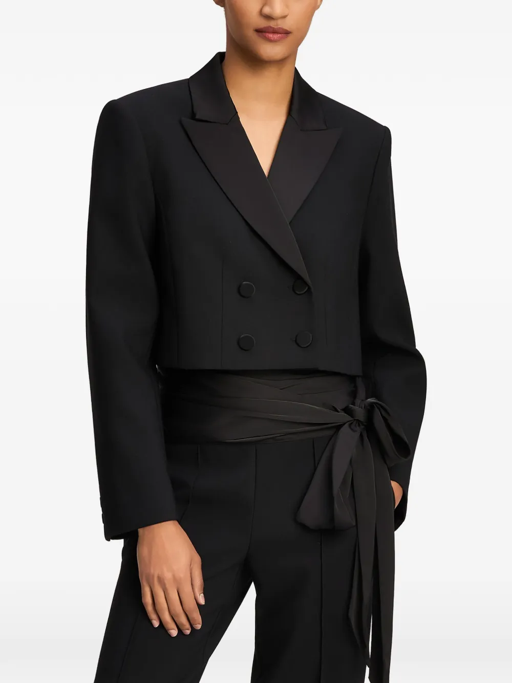 Cinq A Sept Romilly double-breasted cropped blazer Zwart