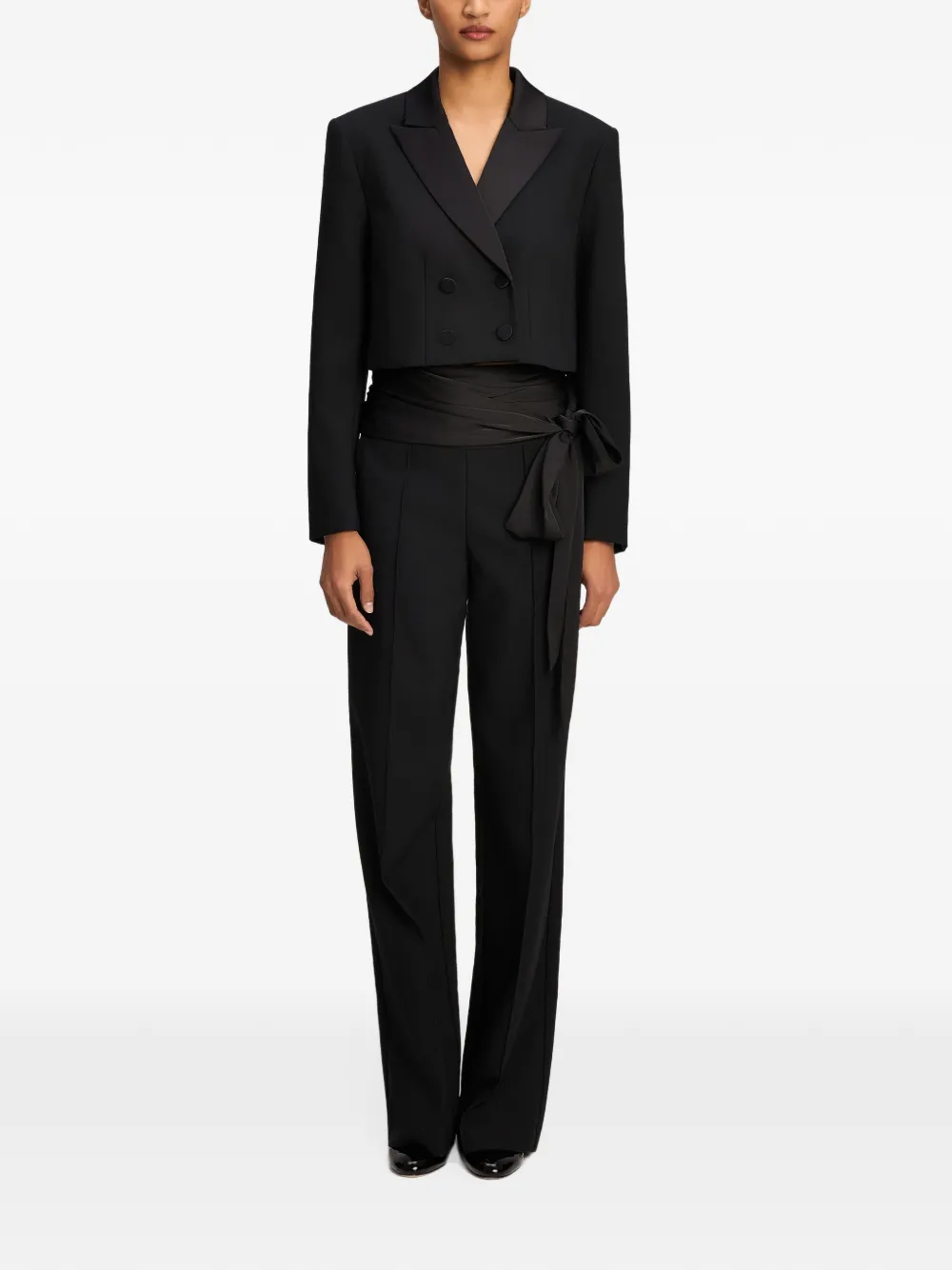 Cinq A Sept Romilly double-breasted cropped blazer Zwart