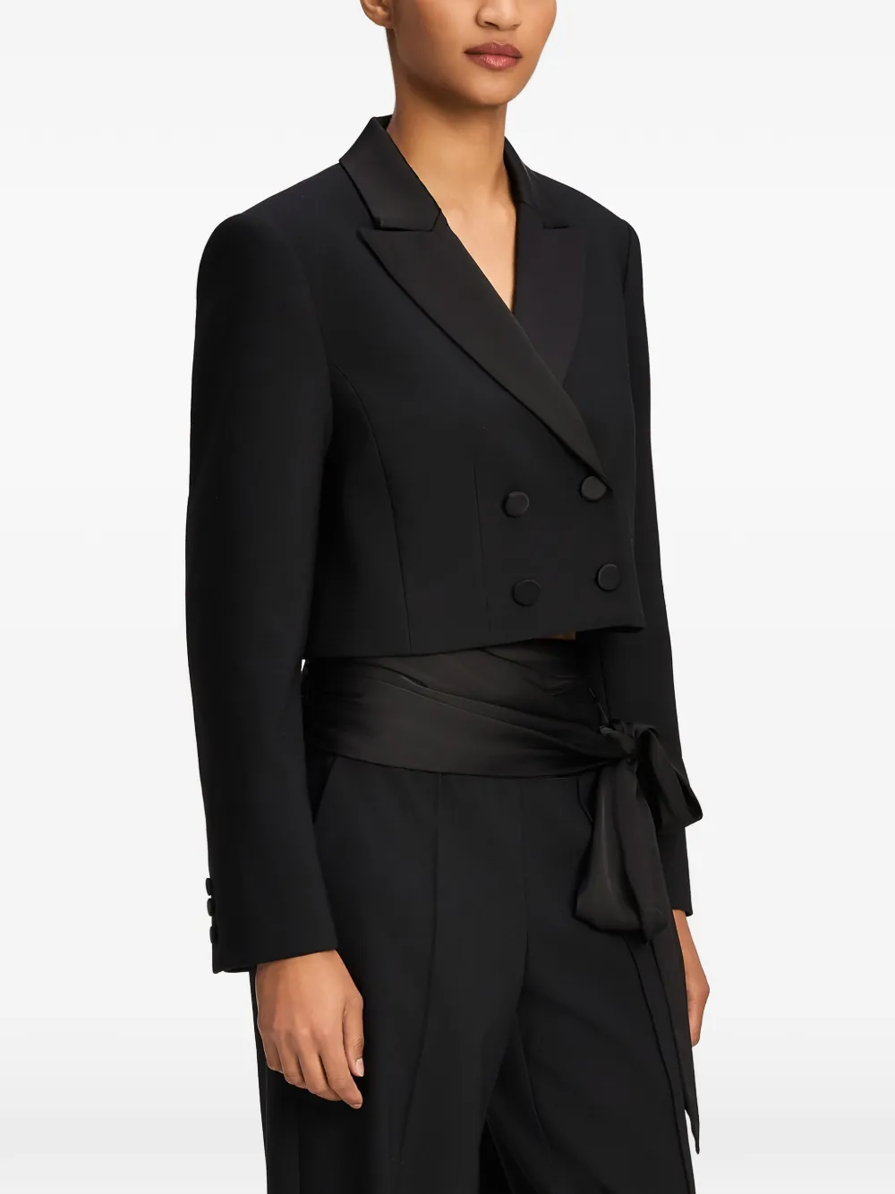 Cinq A Sept Romilly double-breasted cropped blazer Zwart