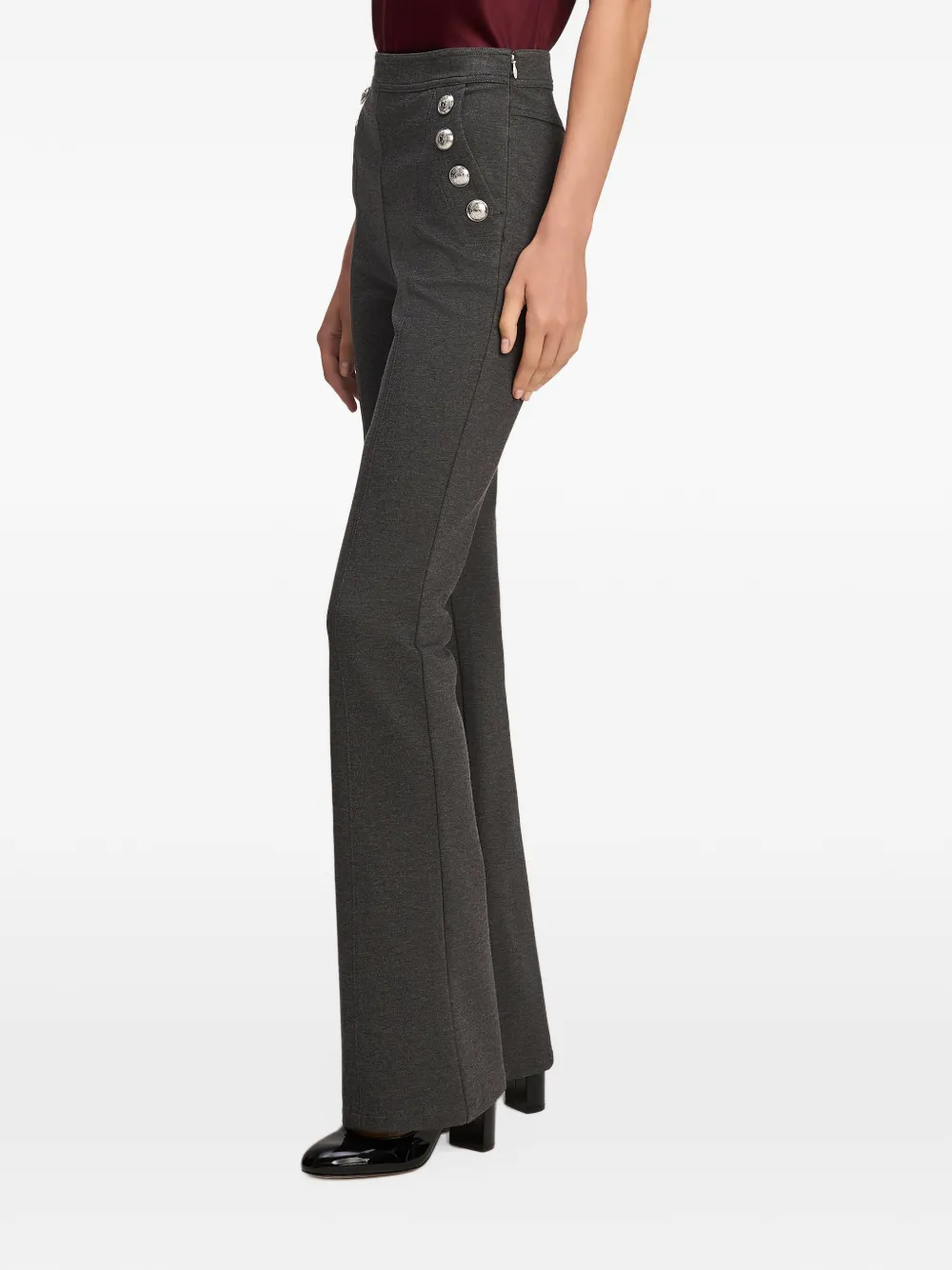 Cinq A Sept Suzette button-embellished trousers Grijs