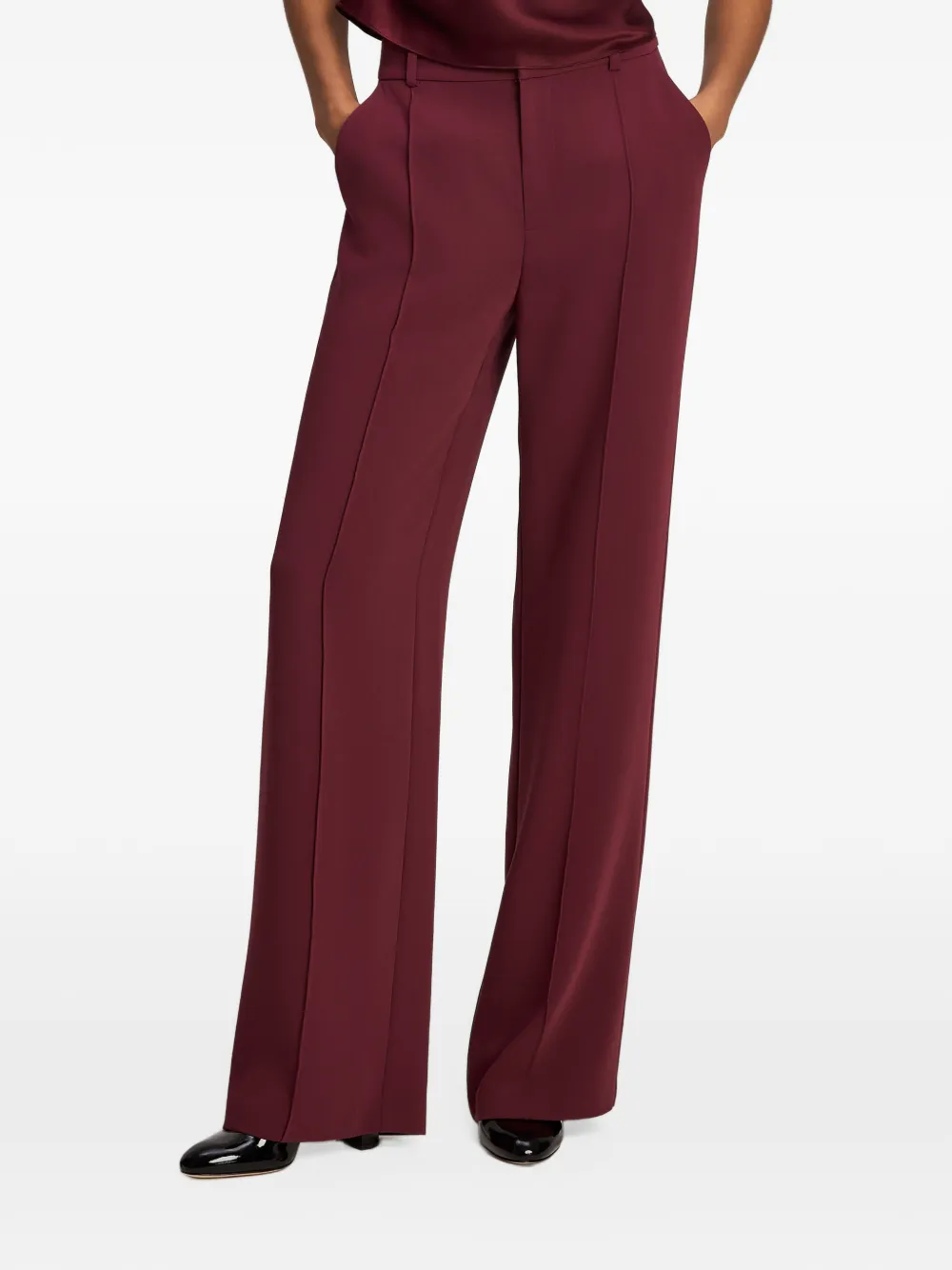 Cinq A Sept Calla pintuck-detail trousers Rood