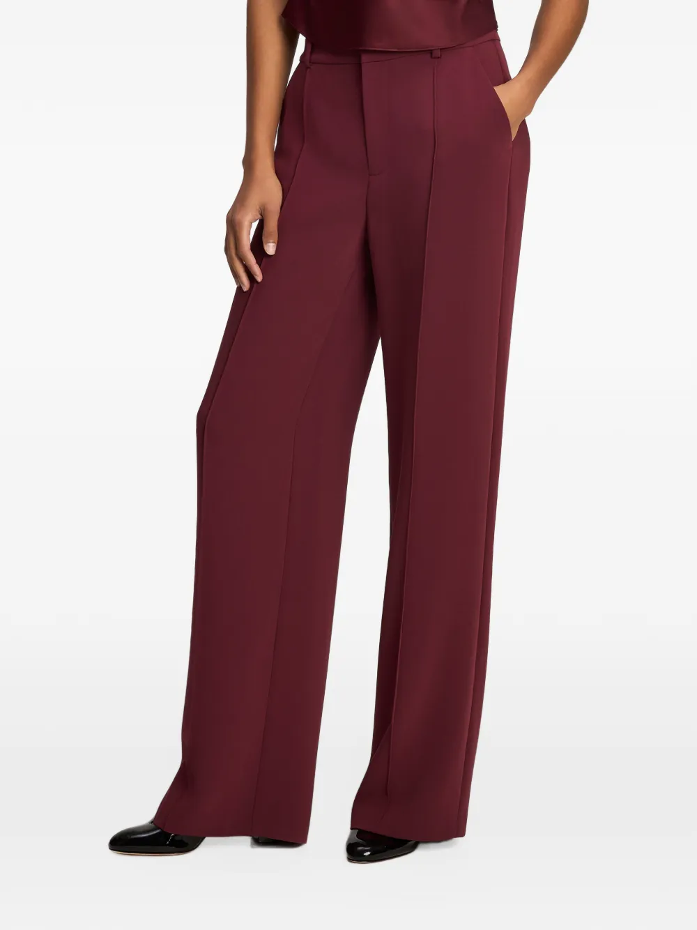 Cinq A Sept Calla pintuck-detail trousers Rood