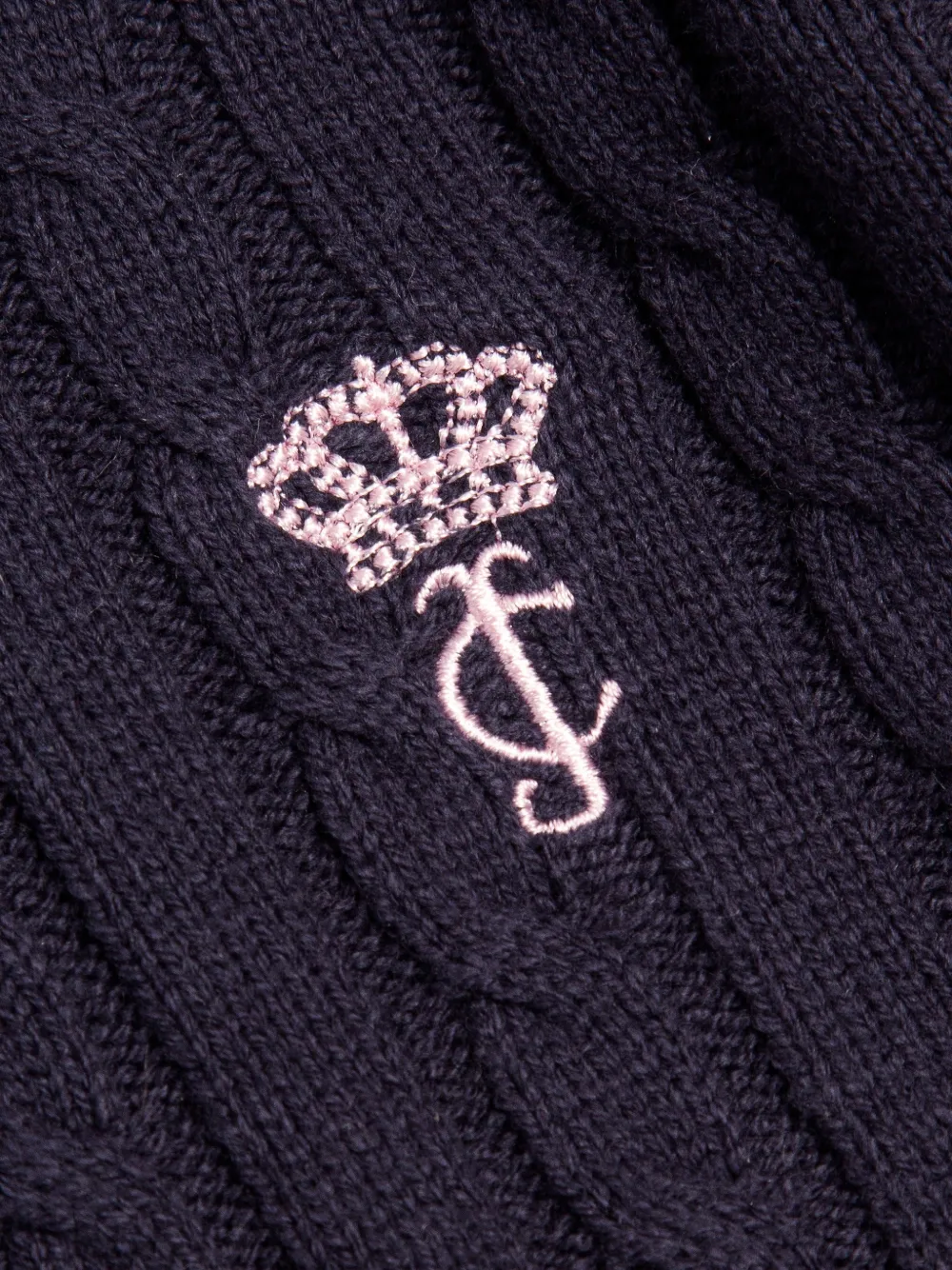 Juicy Couture cable-knit zip-up hoodie Blauw