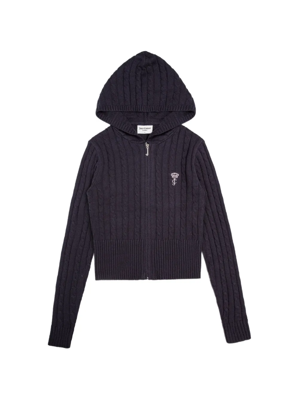 Juicy Couture cable-knit zip-up hoodie Blauw