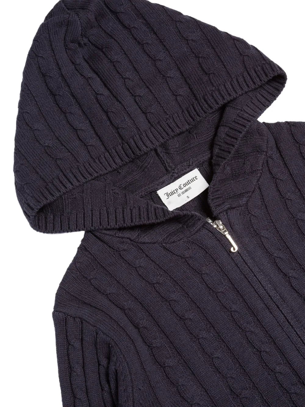 Juicy Couture cable-knit zip-up hoodie Blauw