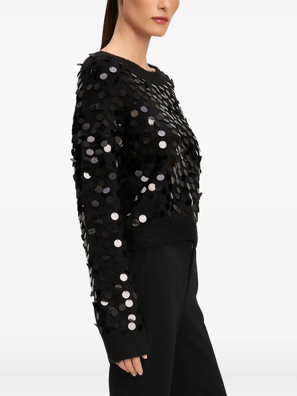 Cinq A Sept Briana paillette-embellished sweater Zwart