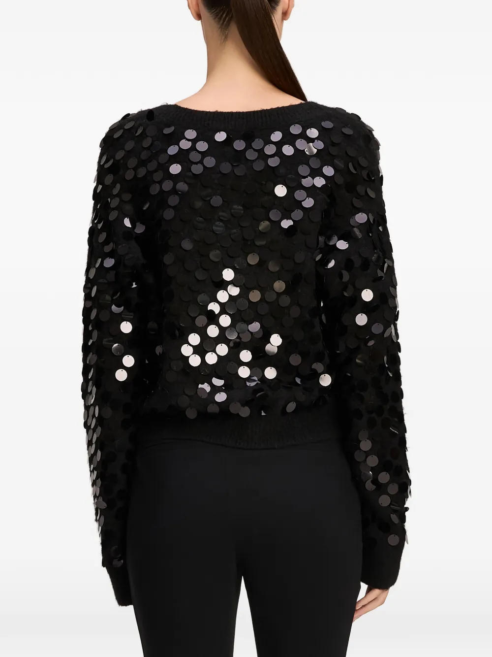 Cinq A Sept Briana paillette-embellished sweater Zwart
