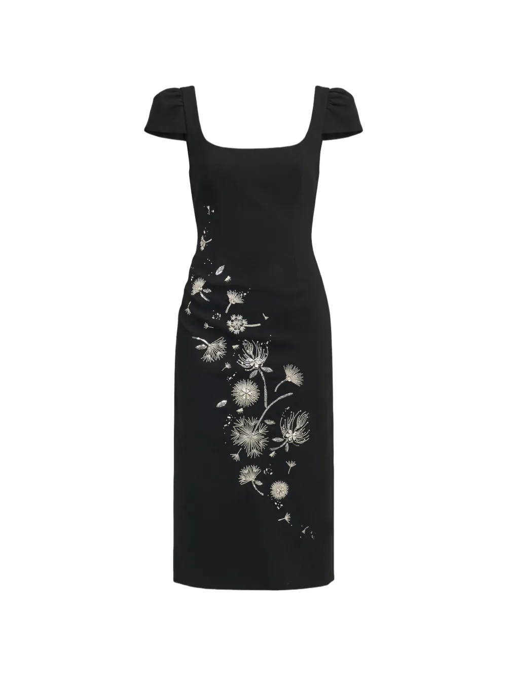 Cinq A Sept Midnight Dandelion Iliana midi dress Zwart