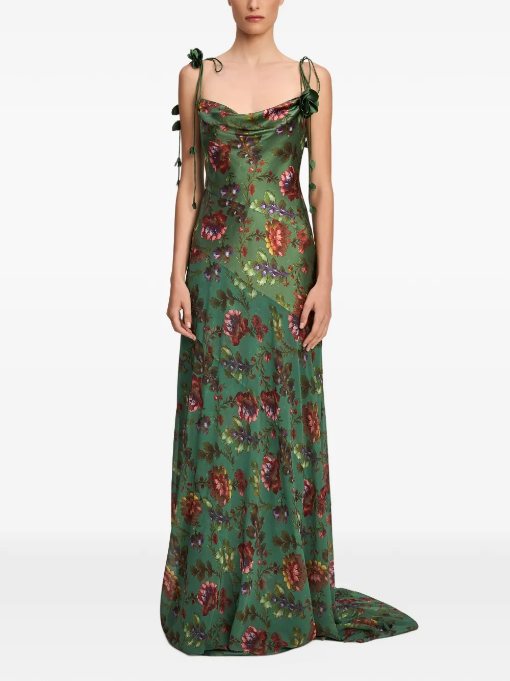Cinq A Sept Fresco Floral Vionette long dress Groen