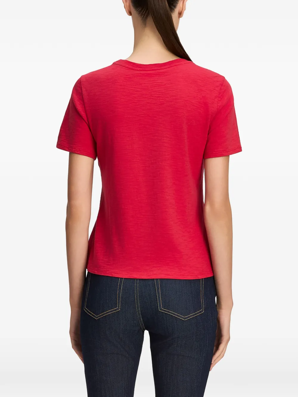 Cinq A Sept crystal-embellished smiley T-shirt Rood