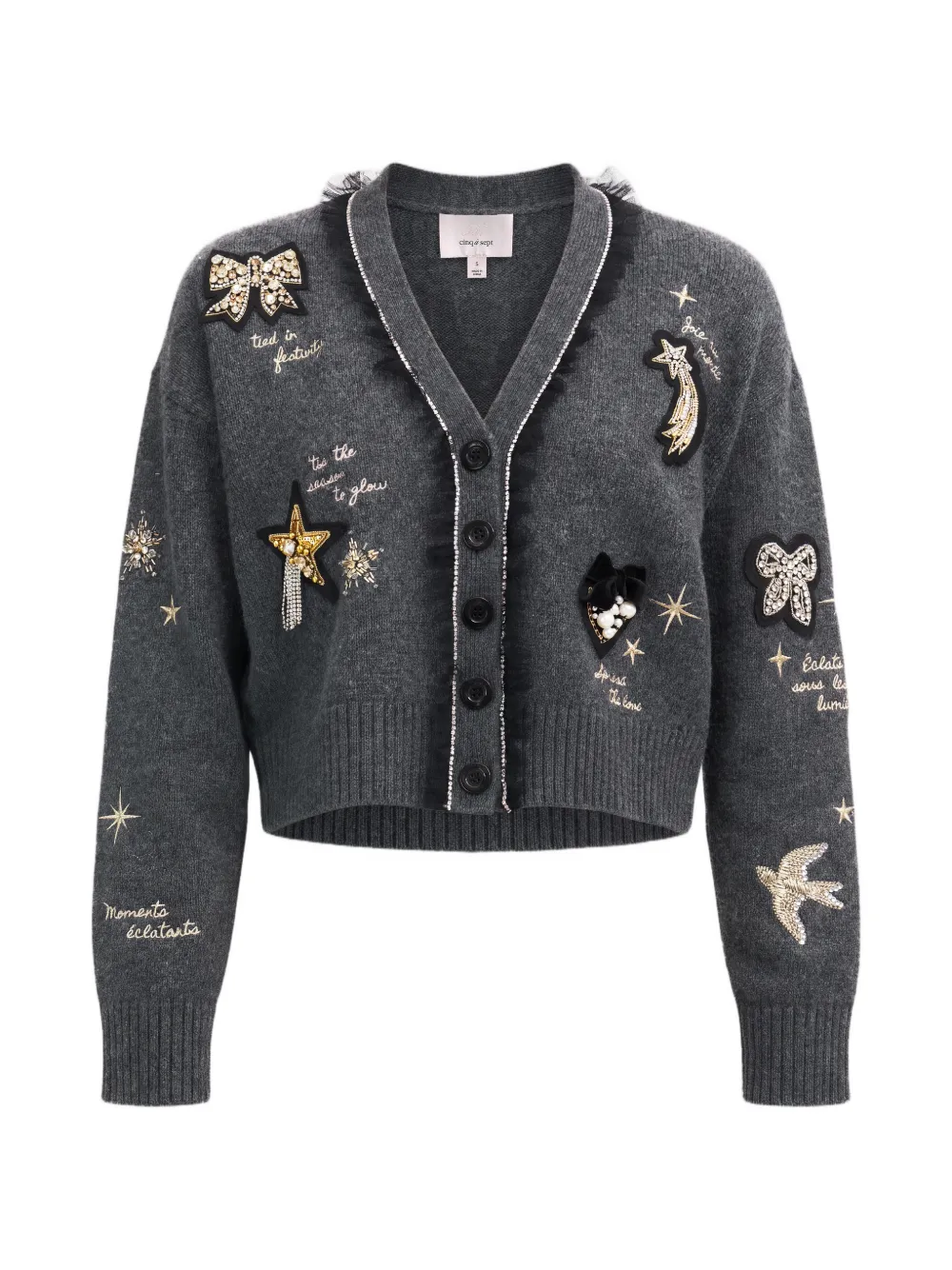 Cinq A Sept Holiday Doodles cardigan - Grigio