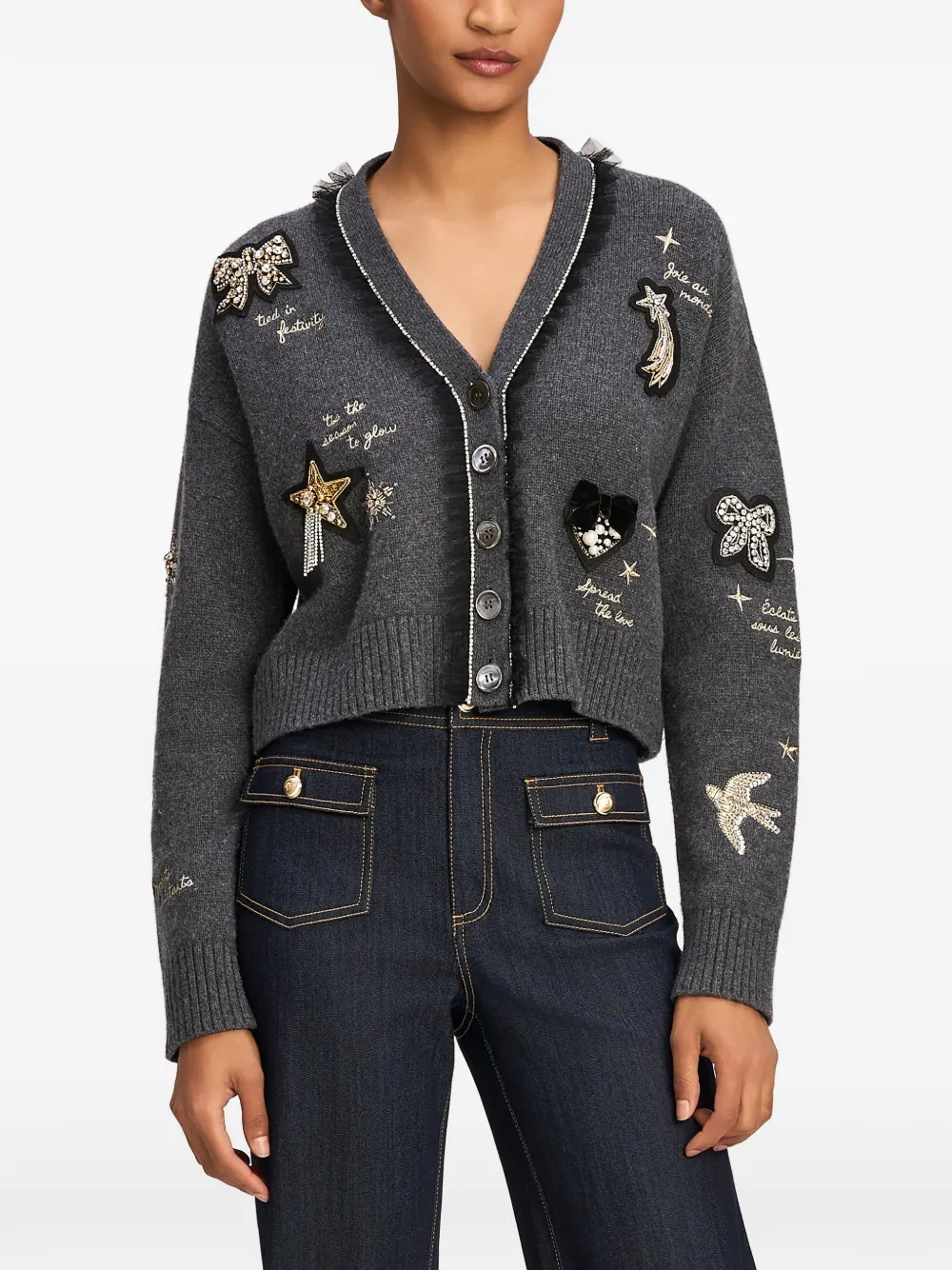 Cinq A Sept Holiday Doodles cardigan Grijs