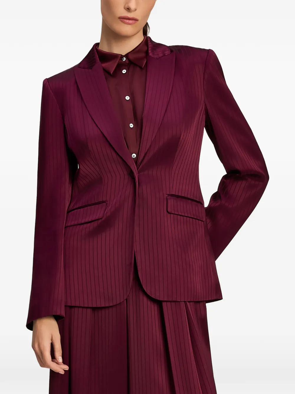 Cinq A Sept Georgia pinstripe blazer Rood