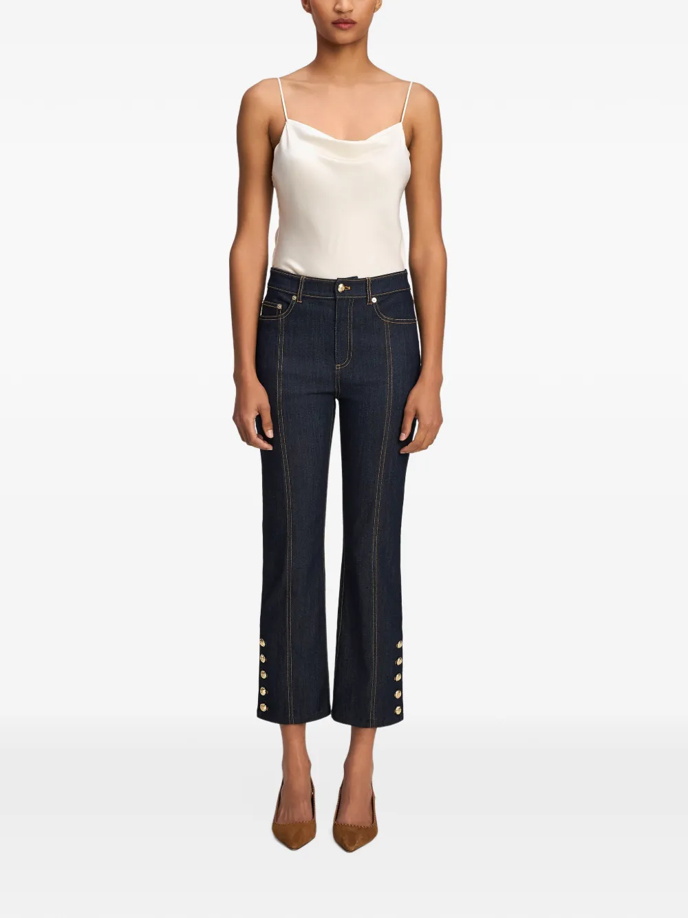 Cinq A Sept Maggie button-embellished jeans Blauw