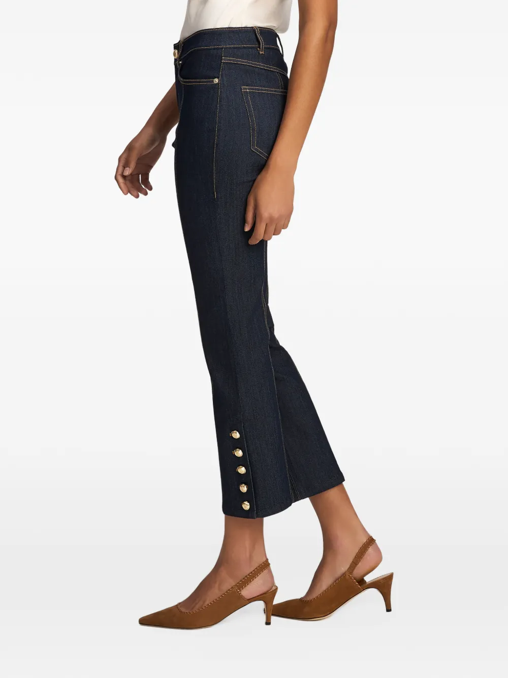Cinq A Sept Maggie button-embellished jeans Blauw