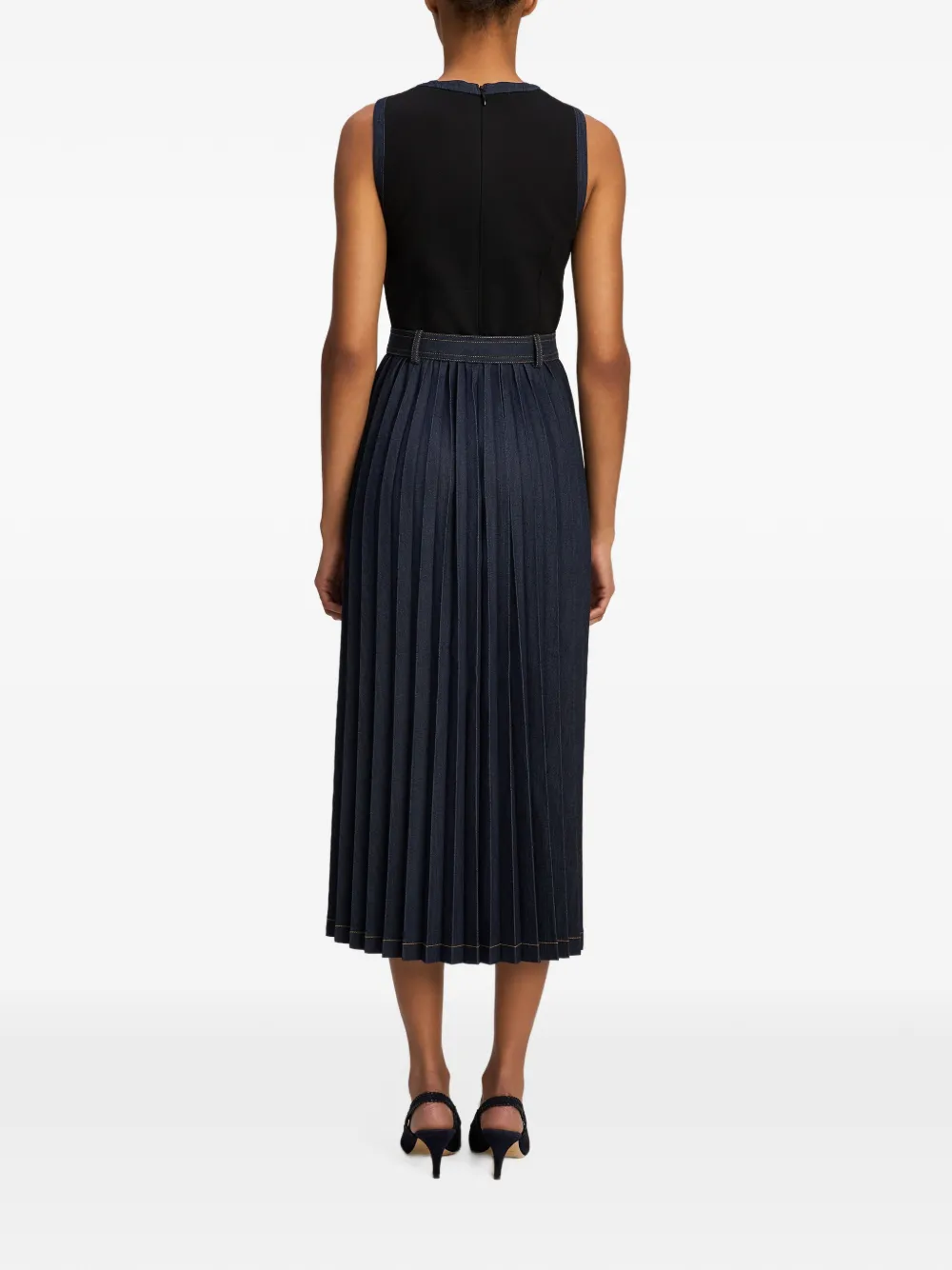 Cinq A Sept Crosby pleated midi dress Blauw