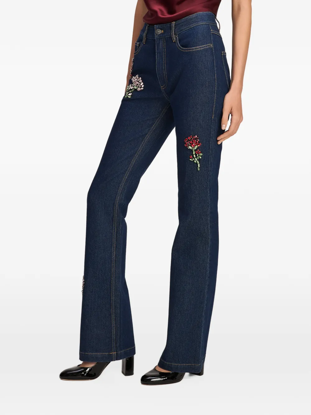 Cinq A Sept Stevie rhinestone-embellished jeans Blauw