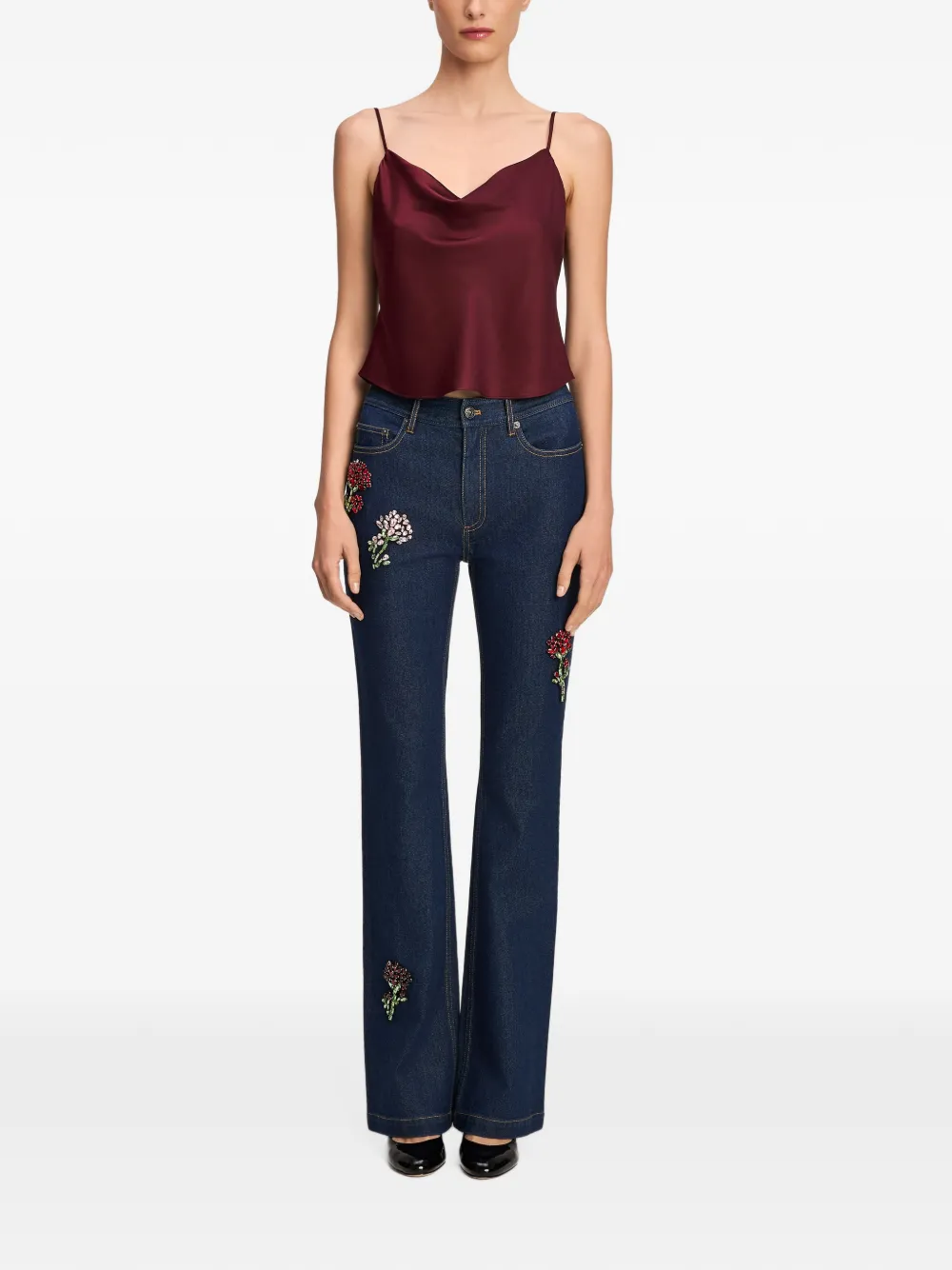 Cinq A Sept Stevie rhinestone-embellished jeans Blauw