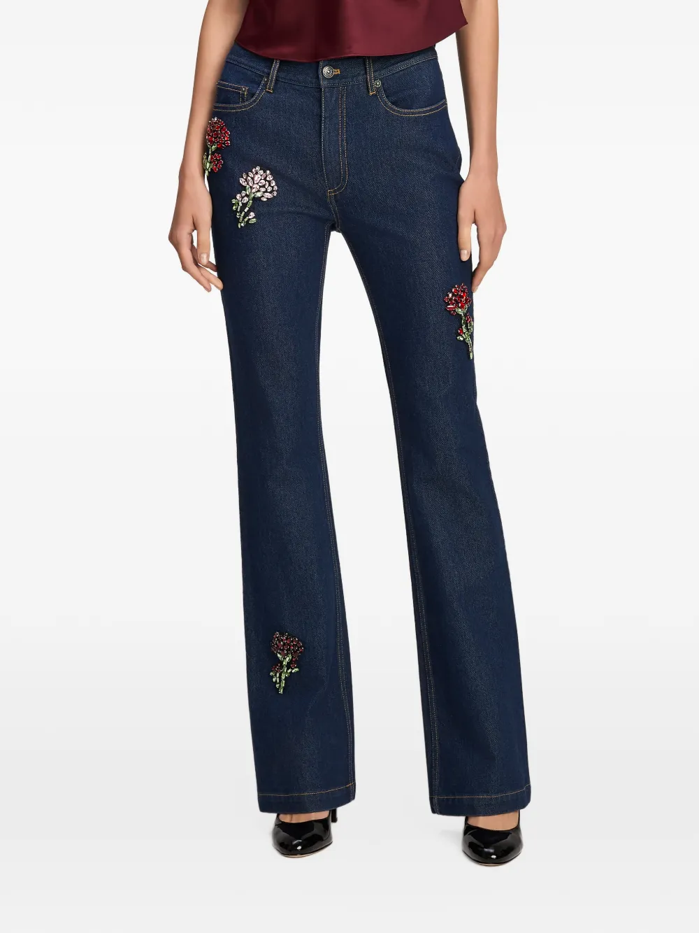 Cinq A Sept Stevie rhinestone-embellished jeans Blauw