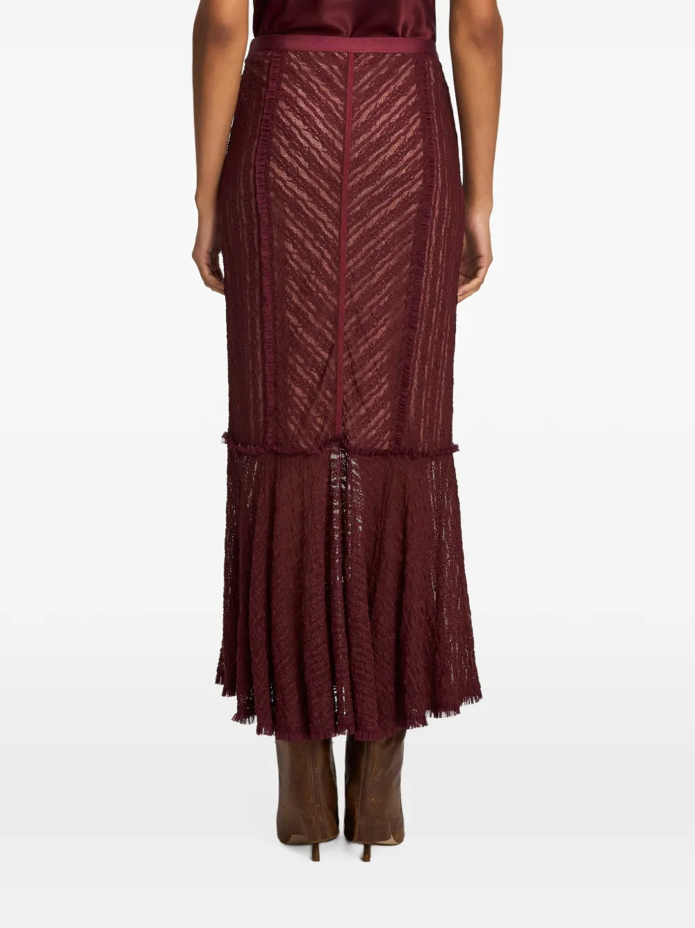 Cinq A Sept Sabrina Maceio lace midi skirt Rood