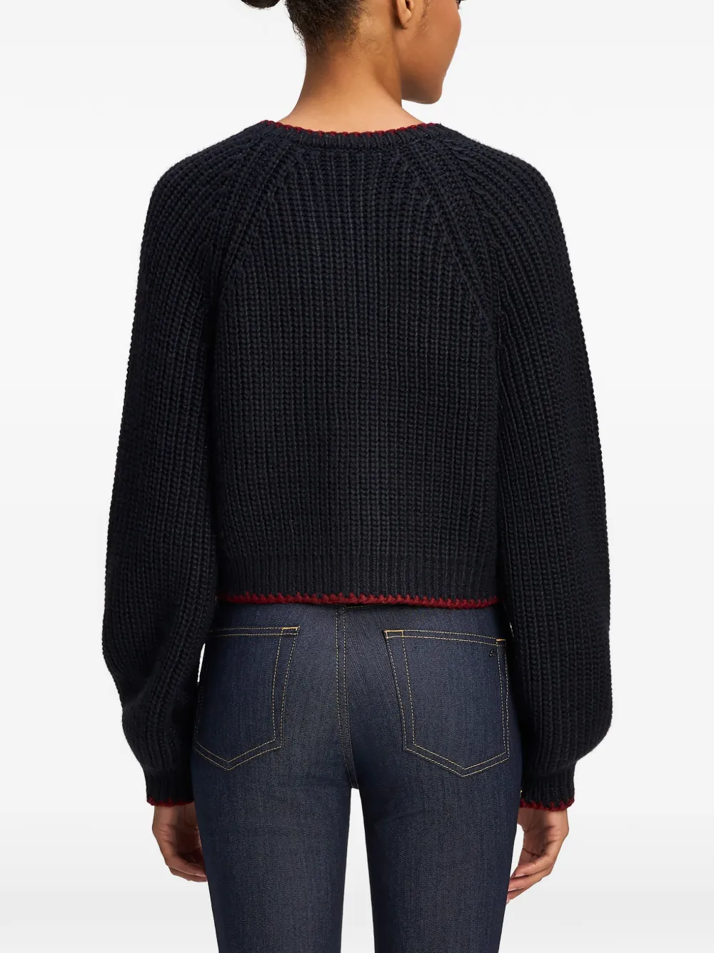 Cinq A Sept Millie Amour heart-embroidered cardigan Blauw